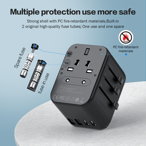 Adaptador universal Worldplug, adaptador de viaje, enchufe eléctrico de <span class=keywords><strong>100</strong></span>-250V con cargador USB para cámara portátil, auriculares, GAN - Product Image 4