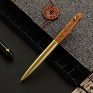Practical Classic Wooden Gel <b>Pens</b> Custom Logo Brass Metal Ballpoint Signature <b>Pens</b> Eco-Friendly Blue Red Ink Colors for Gifts - Product Image 5