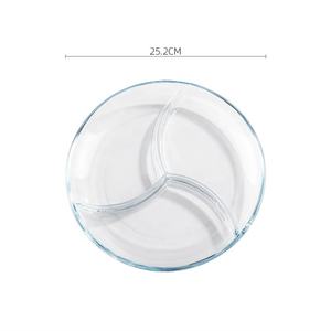 Assiettes de repas en verre borosilicate trempé transparent assiettes de séparation carrées rondes vaisselle assiettes à l'épreuve du four pour Restaurant - Product Image 3