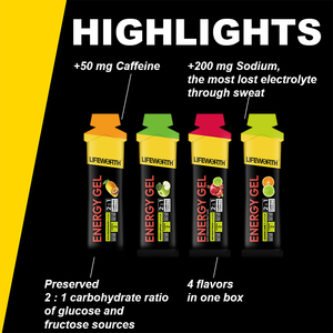 Gel Energetico LIFEWORTH con Caffeina, Vitamina B e Aminoacidi per Corsa e Ciclismo - Product Image 2