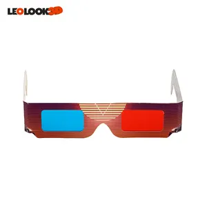 Kacamata 3D cetak kustom kacamata kertas merah biru kardus 3D kacamata Game untuk telepon komputer TV