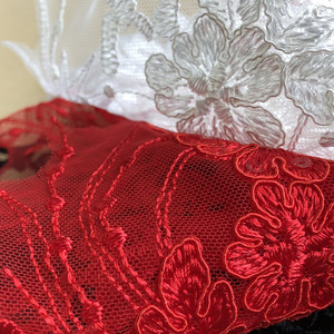 Aplique de Tecido de Poliéster com Bordado em Tela, Renda de Osso, Lantejoulas e Flores para Decoração de Vestidos de Noiva e Roupas, Acessório DIY Preto - Product Image 3