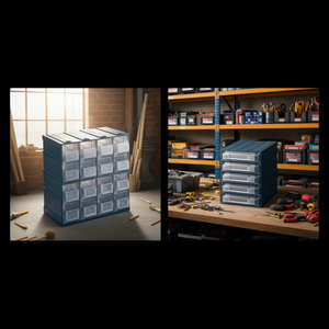 Drawer Cabinet Label Cab Tool <b>Containers</b> 12 Drawer <b>Stackable</b> <b>Storage</b> Organizers For Workshop Garage Use - Product Image 2