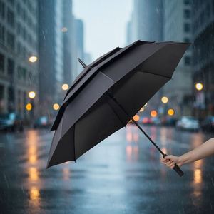 Parapluie de golf personnalisé de 56 pouces à ouverture automatique avec trois couches de protection contre le vent et le soleil pour adultes - Product Image 6