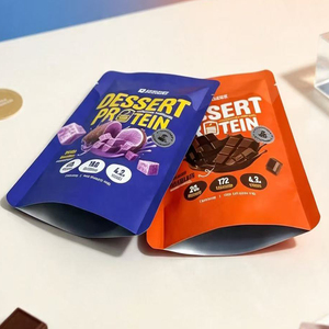 Bolsa de embalaje de aluminio mate con impresión personalizada y sellado de 3 lados, apta para alimentos, para suplementos dietéticos, proteínas en polvo y alimentos. - Product Image 3