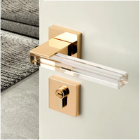 Ensemble de poignées de porte et de serrures Crystal Home, symétrique, pour entrée, appartement, chambre d'hôtel, avec mécanismes de verrouillage à levier et barres de contrôle