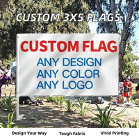 Promotion : Drapeaux personnalisés 3x5 pieds, double face, imprimés en sérigraphie sur polyester, écologiques, durables, personnalisables avec n'importe quel logo.