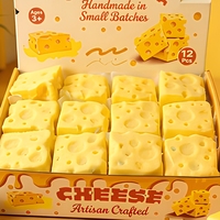 Jouet anti-stress en forme de cube de fromage jaune, à remontée lente, doux et sensoriel, pour le bureau