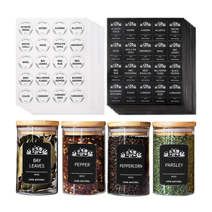 Etiqueta adesiva minimalista, etiqueta de tempero preto e branco, à prova d'água, painéis de cozinha para recipientes - Product Image 6