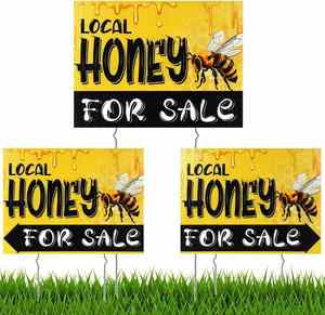 Meilleure vente : Panneau personnalisé pour apiculture, résistant aux intempéries, en Coroplast, pour extérieur, pelouse, apiculture, ferme, publicité et décoration, avec piquet métallique - Product Image 2