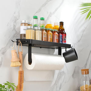 <span class=keywords><strong>Portarrollos</strong></span> de Papel de <span class=keywords><strong>Cocina</strong></span> JH-Mech para Organización de <span class=keywords><strong>Cocina</strong></span> y Garaje, Soporte de Pared de Acero Inoxidable Negro - Product Image 3