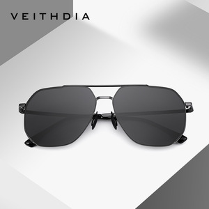 Veithdia Men's Polarized Square Sunglasses UV400 Black <b>Frame</b> Nylon Lens Driving Outdoor Fashion 8268 - Product Image 1