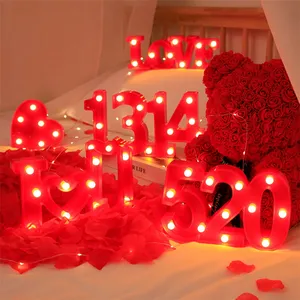 夫妇为婚礼活动定制灯泡发光二极管字母标志4英尺点亮数字