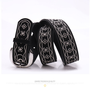 <span class=keywords><strong>Cintura</strong></span> Vintage in Pelle PU Ricamata, Nuova <span class=keywords><strong>Cintura</strong></span> Retrò Boho Etnica Floreale, Elegante <span class=keywords><strong>Cintura</strong></span> Western da Cowgirl per Abiti e Jeans da <span class=keywords><strong>Donna</strong></span> - Product Image 2
