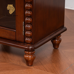 Armoire latérale étroite en bois massif vintage, armoire de rangement avec porte en verre et tiroir, <span class=keywords><strong>meuble</strong></span> gain de place pour salon et salle de bain - Product Image 5