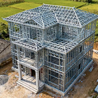Konstruksi Rangka Logam Villa Struktur Baja Q355B untuk Bangunan Hunian Pribadi Prefabrikasi Modern
