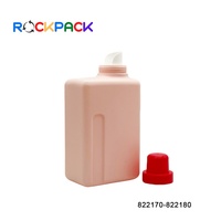 Bouteille de détergent à lessive en HDPE de type carré avec bouchon à vis rose de 600 ml/1000 ml, taille et logo personnalisés