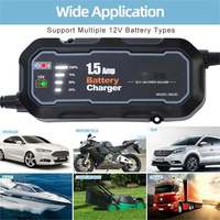 Chargeur de batterie intelligent pour moto 12V, 1500mA, LED automatique