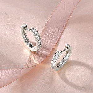 Pendientes de Aro con Moissanita de Corte Brillante de 0.2ct, Color D, Certificación GRA, VVS1, Engaste de Garra, Oro Laminado de 14K, Joyería de Moda para Uso Diario - Product Image 6