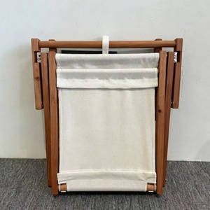 Silla de Playa Doble de Lona con Marco de Madera, Tumbona <span class=keywords><strong>Plegable</strong></span> Portátil para Exteriores, Silla Reclinable para Relajarse en el Patio o Resort - Product Image 2