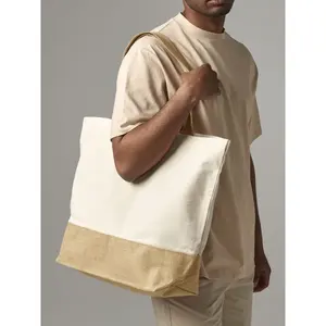 Borsa shopper in tela di iuta XL, merchandising sostenibile - Product Image 5
