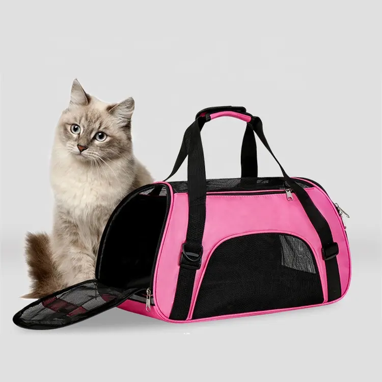 Marsupio trasportino portatile borsa per animali da compagnia rosa borsa per cani blu trasportino per gatti in uscita borsa da viaggio traspirante per animali