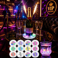 Sous-verre LED créatif interactif multicolore étanche à prix réduit, avec effets néon RVB clignotants pour présentation de boissons dans les bars