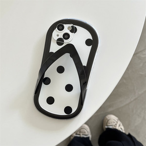 AilesTecca Funny 3D <strong>Flip</strong> <strong>Flops</strong> Polka Dot Phone Case Soft TPU Shockproof Cover for iPhone 17 16 15 14 13 12 Pro Max - Product Image 1