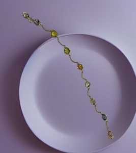 14KT Gold Rose Cut Rainbow Serenity Multi sapphire <b>Bracelet</b> - Product Image 3