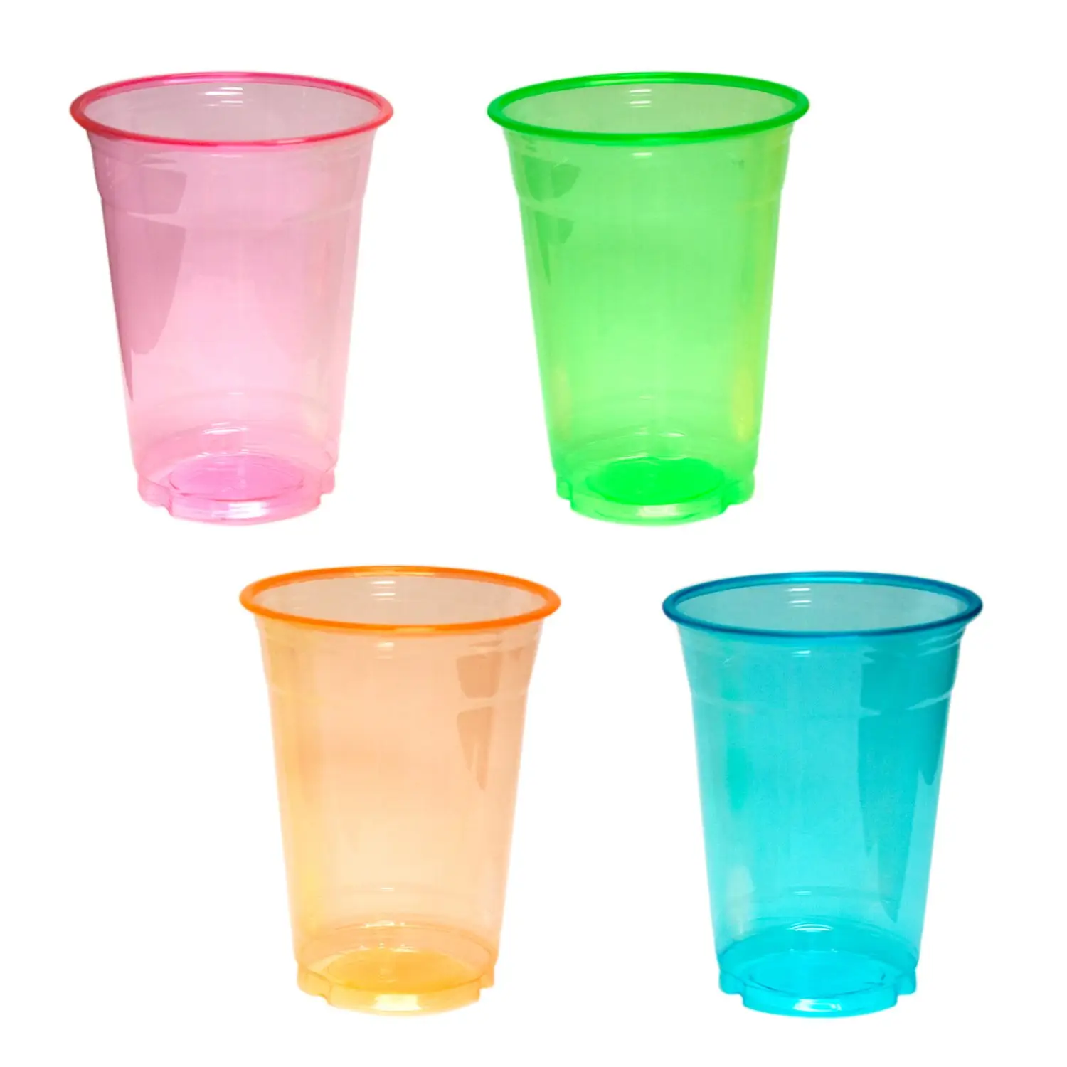 卸売環境保護12オンス16オンスピンク色透明使い捨てプラスチックPETカップ
