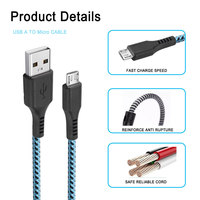 Vente en gros câble micro USB en cuivre pur chargeur de transfert de données tressé en PVC pour téléphones mobiles 3A charge rapide type-c-type-c
