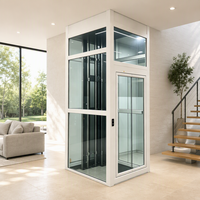 Chinesischer Hersteller Kleiner Hauslift Villa-Aufzug Luxus-Heimaufzug Getriebelos Glas 2 bis 7 Etagen 400kg CE-Zertifiziert