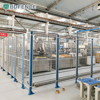 Clôture de sécurité pour robots en acier à faible teneur en carbone avec poteaux en acier renforcé pour les cellules de robots de palettisation et la zonification sécurisée des zones d'équipement
