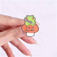 Ensemble d'épingles en émail Grenouille Verte Audacieuse avec Slogan Amusant, Badge de Revers Amphibien, Ornement Décoratif pour Vêtements et Sacs à Dos