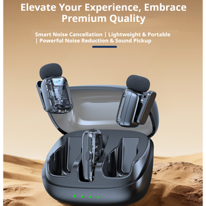 ไมโครโฟนไร้สายระดับมืออาชีพ ไมโครโฟนไร้สายสำหรับโทรศัพท์มือถือ ไมโครโฟนแบบหนีบปกเสื้อ ไมโครโฟนไร้สายขนาดเล็ก ใช้งานได้นาน 20 ชั่วโมง - Product Image 5