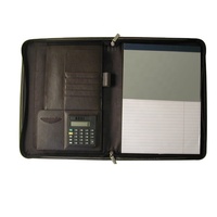 Porte-documents multifonctionnel en cuir PU A4 de haute qualité OEM avec logo en relief, personnalisable