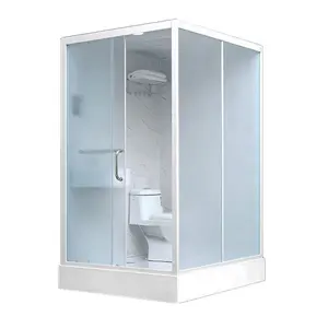 Aile otel lüks şantiye All-In One Guangdong taşınabilir tuvalet ve cam duş odası prefabrik modüler entegrasyon