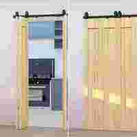 Herrajes para Puertas Plegables Wekis, Kit de Rieles para Puertas Plegables Tipo Granero, para División de Espacios Interiores, Suministro para Contratistas