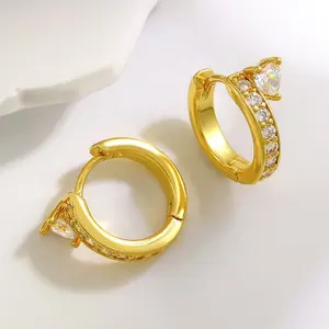 Wholesale Bulk Customized Luxury High Quality Chunky Popular 18K Gold Plated Fashion Hoop Earrings For Women