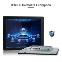 Personnalisé 4G RAM 128G SSD 17 "J1900 Panneau industriel à écran tactile sans ventilateur Pc Ip65 Étanche TPM2.0 Ordinateurs automatiques