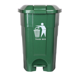 <b>Plastic</b> Outdoor Waste Bin 430x390x600mm Foot Pedal Rectangular PP Material Trash Box - Product Image 1