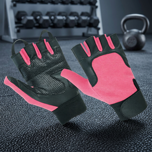 Adjustable Men Women Fingerless Cycling Glove Anti-slip Palm Pad Shockproof Bike Glove Fitness Climbing Leather Gear for Gym Use - Product Image 2