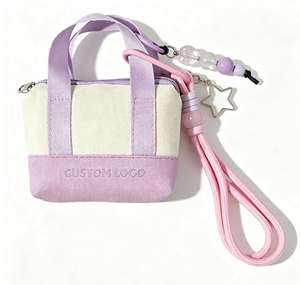 Porte-clés élégant en forme de mini sac fourre-tout, breloque personnalisée pour sac, pendentif ornemental pour sac à dos, clé de voiture, souvenir de fête, cadeau - Product Image 1