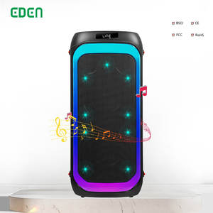 EDEN portátil inalámbrico BT Dual 6,5 Dual 8 pulgadas una gama de altavoces privados Partybox 80W Boombox Control remoto efecto de fuego Led Li - Product Image 4