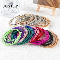 Bracelets à ressort géométriques élastiques pour femmes, couleur arc-en-ciel dégradée personnalisée, en acier inoxydable 316L plaqué argent, bracelets tendance