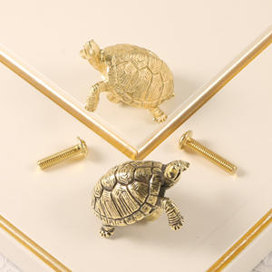 Poignée de porte en laiton <span class=keywords><strong>tortue</strong></span> créative, quincaillerie de meuble <span class=keywords><strong>tortue</strong></span> longue vie, décoration murale pour salon et chambre - Product Image 1