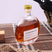Transparante 250ml 500ml platte ronde bolvormige glazen flessen, lege glazen flessen voor fruitwijn, koude koffie