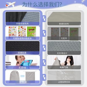 Cama de Viaje para Avión Mejorada, Extensor de Asiento Plegable Negro para Niños, Reposapiés Portátil para Bebés para Viajes en Avión - Product Image 3