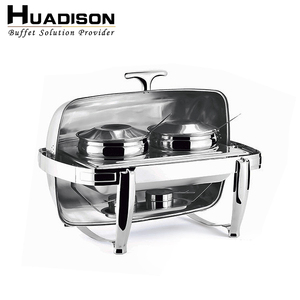 Huadison-calentador rectangular de acero inoxidable para buffet, suministros para restaurantes, manoplas, manoplas y platos - Product Image 4