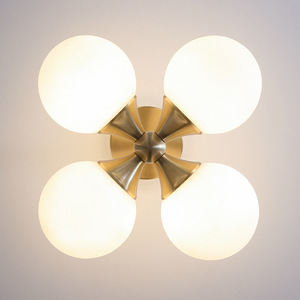 Plafonnier de chambre à coucher moderne minimaliste nordique tout en cuivre, élégant et luxueux pour salle d'étude, salle de maquillage, balcon, couloir - Product Image 1